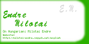 endre milotai business card